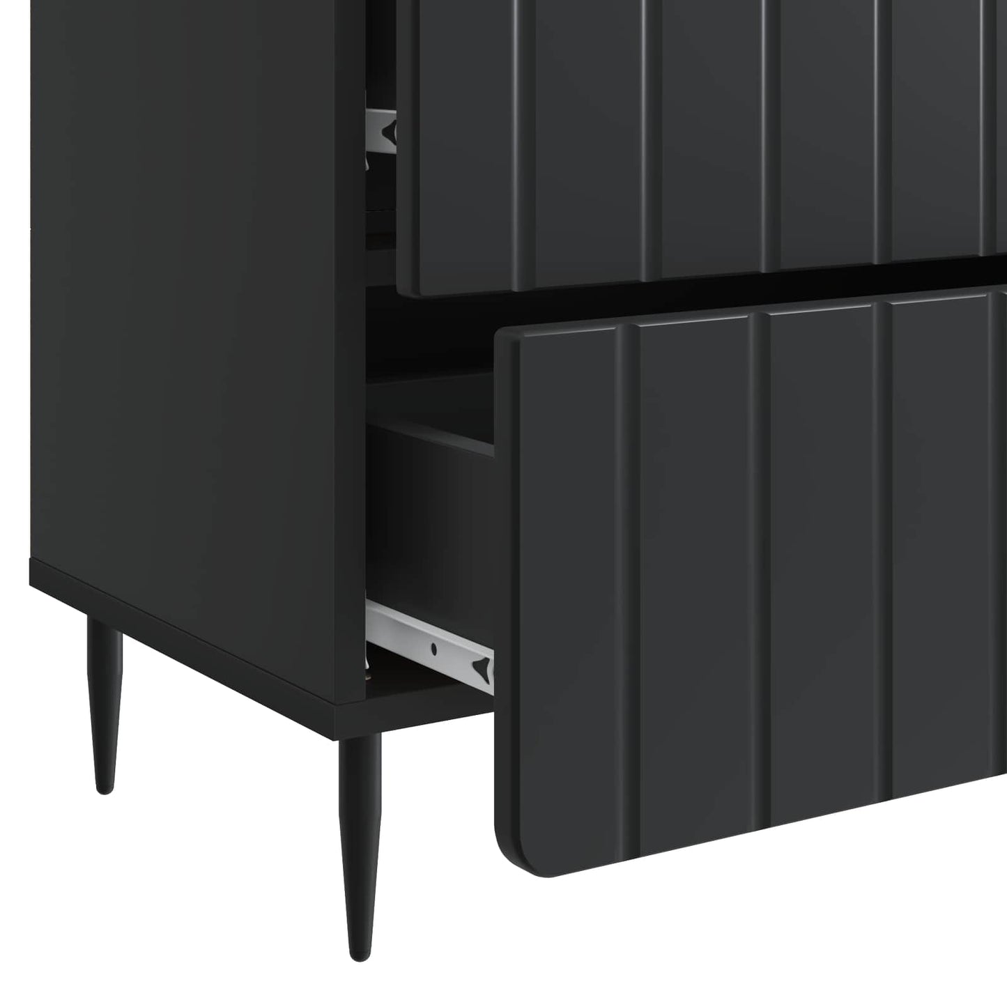 Bedside Cabinet Black 62 x 34.5 x 49.5 cm Engineered Wood