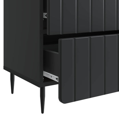 Bedside Cabinet Black 62 x 34.5 x 49.5 cm Engineered Wood