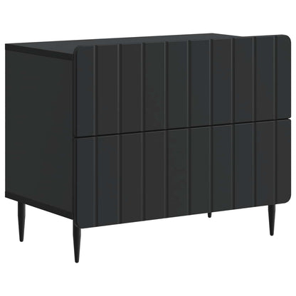 Bedside Cabinet Black 62 x 34.5 x 49.5 cm Engineered Wood