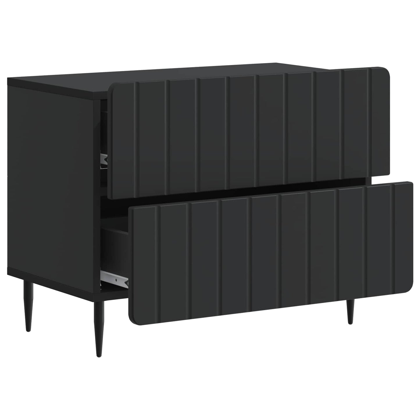 Bedside Cabinet Black 62 x 34.5 x 49.5 cm Engineered Wood