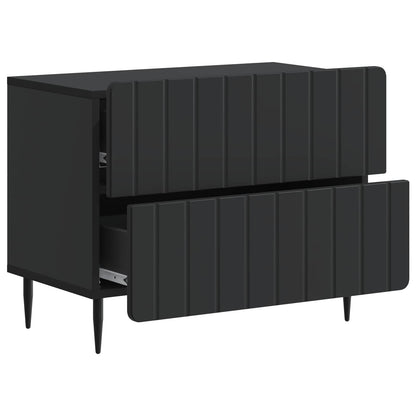 Bedside Cabinet Black 62 x 34.5 x 49.5 cm Engineered Wood