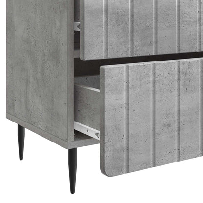 Bedside Cabinet with Drawer Concrete Grey 62 x 34.5 x 49.5 cm