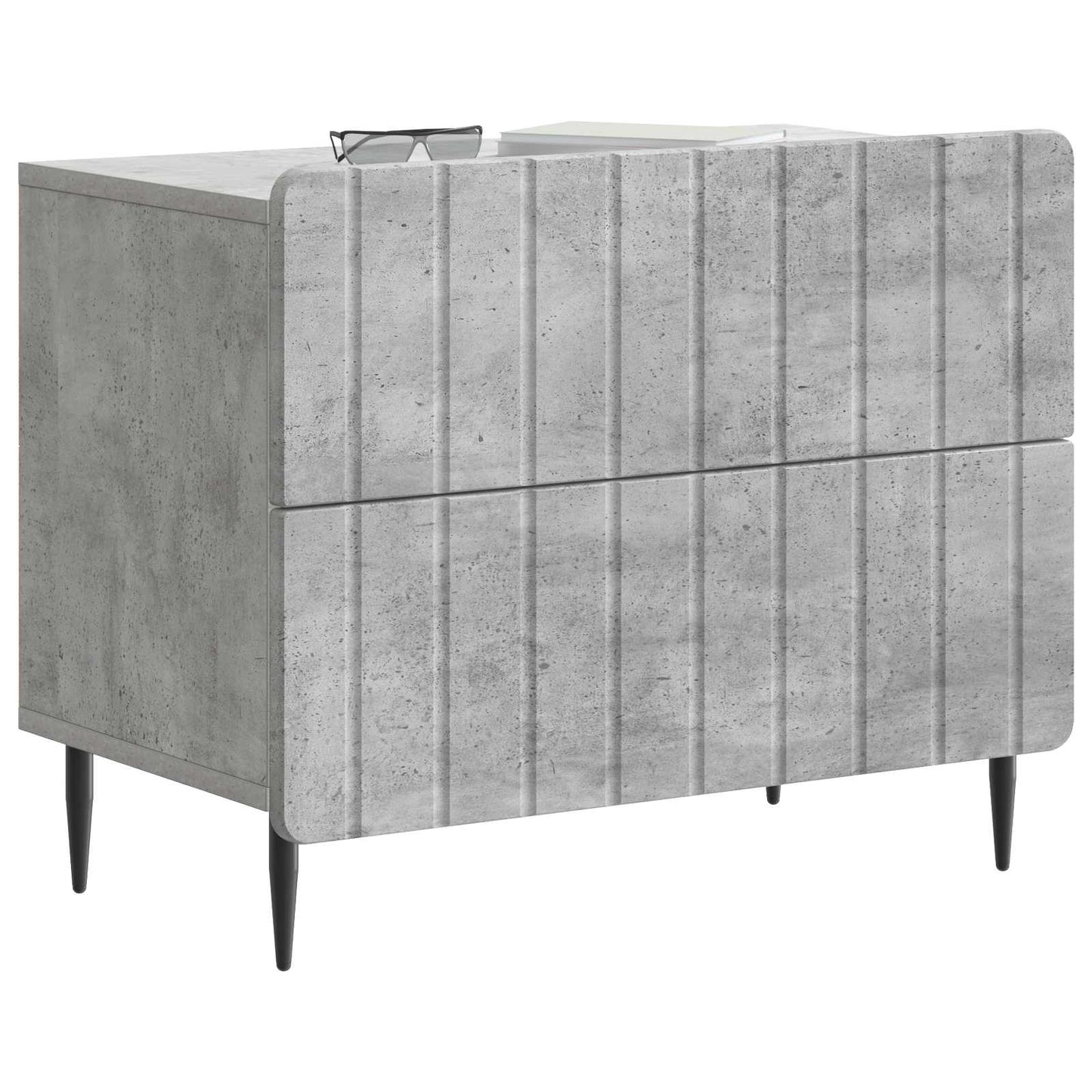 Bedside Cabinet with Drawer Concrete Grey 62 x 34.5 x 49.5 cm
