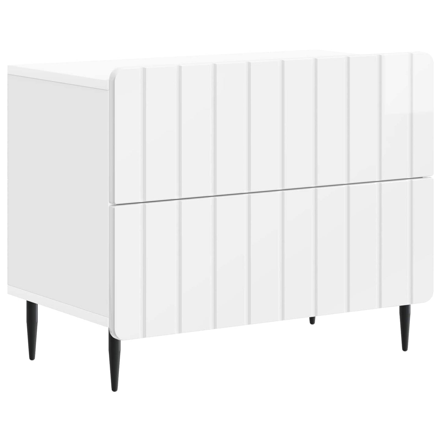 Bedside Cabinet High Gloss White 62 x 34.5 x 49.5 cm