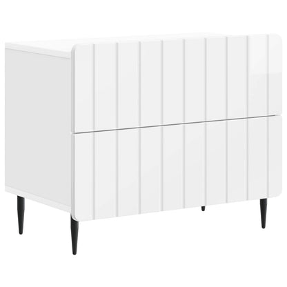 Bedside Cabinet High Gloss White 62 x 34.5 x 49.5 cm