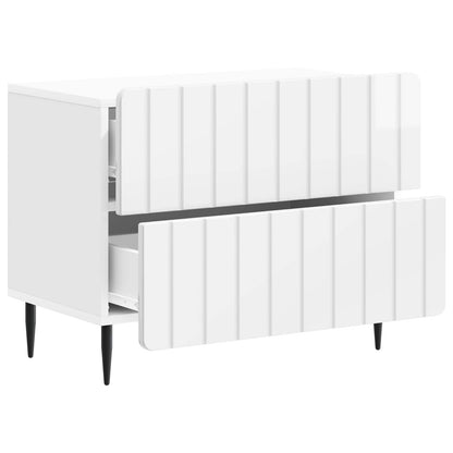 Bedside Cabinet High Gloss White 62 x 34.5 x 49.5 cm