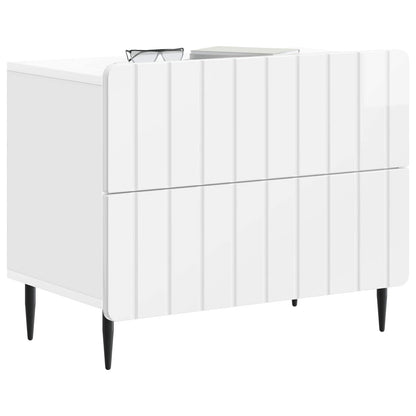 Bedside Cabinet High Gloss White 62 x 34.5 x 49.5 cm