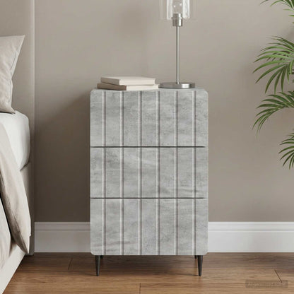 Bedside Cabinet Concrete Grey 43x 41 x 68 cm Engineered Wood