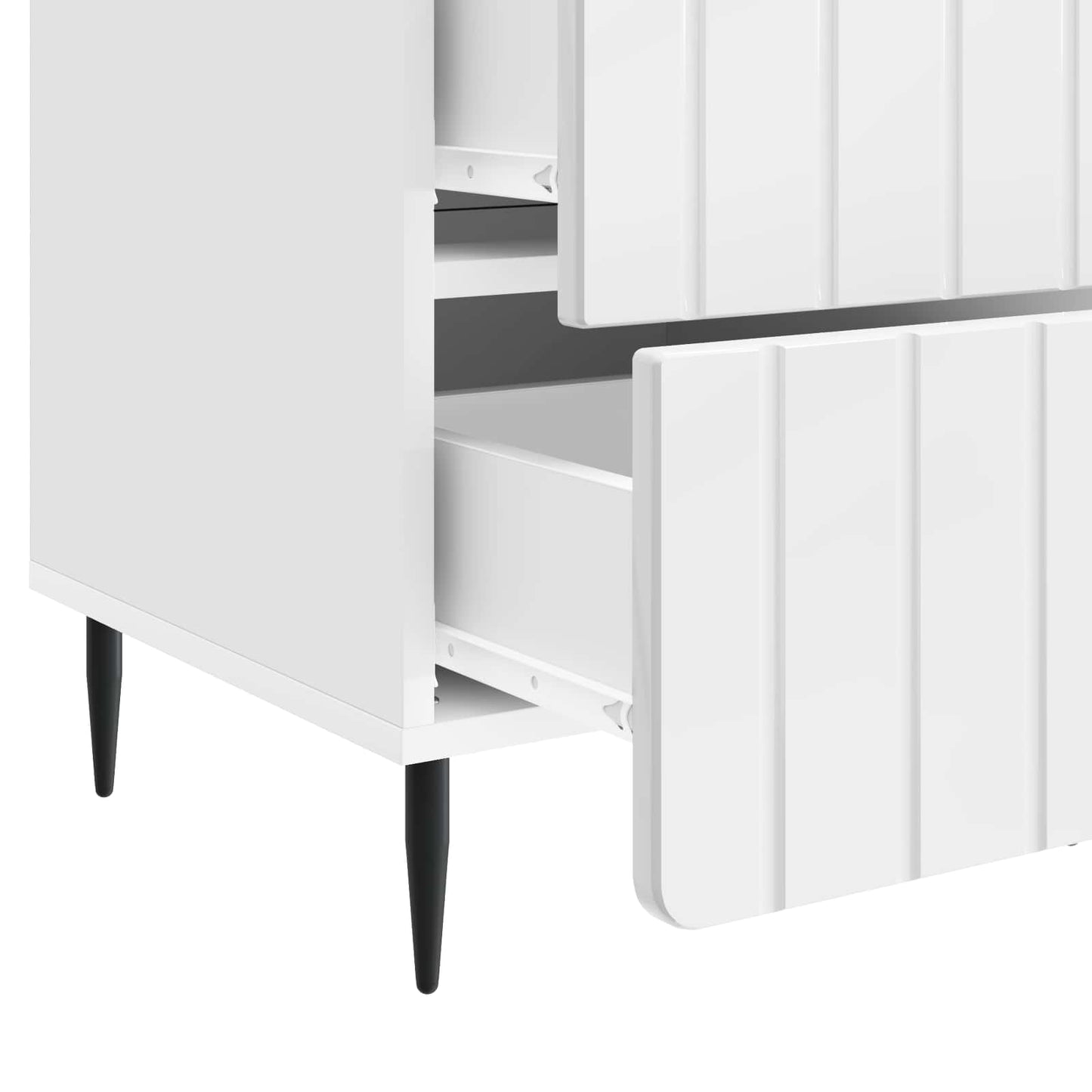 Bedside Cabinet High Gloss White 43x 41 x 68 cm Engineered Wood