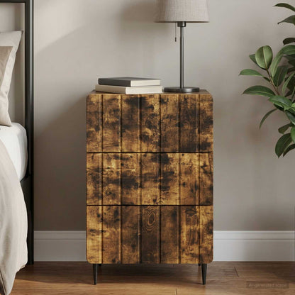 Bedside Cabinet Smoked Oak 43x 41 x 68 cm Engineered Wood