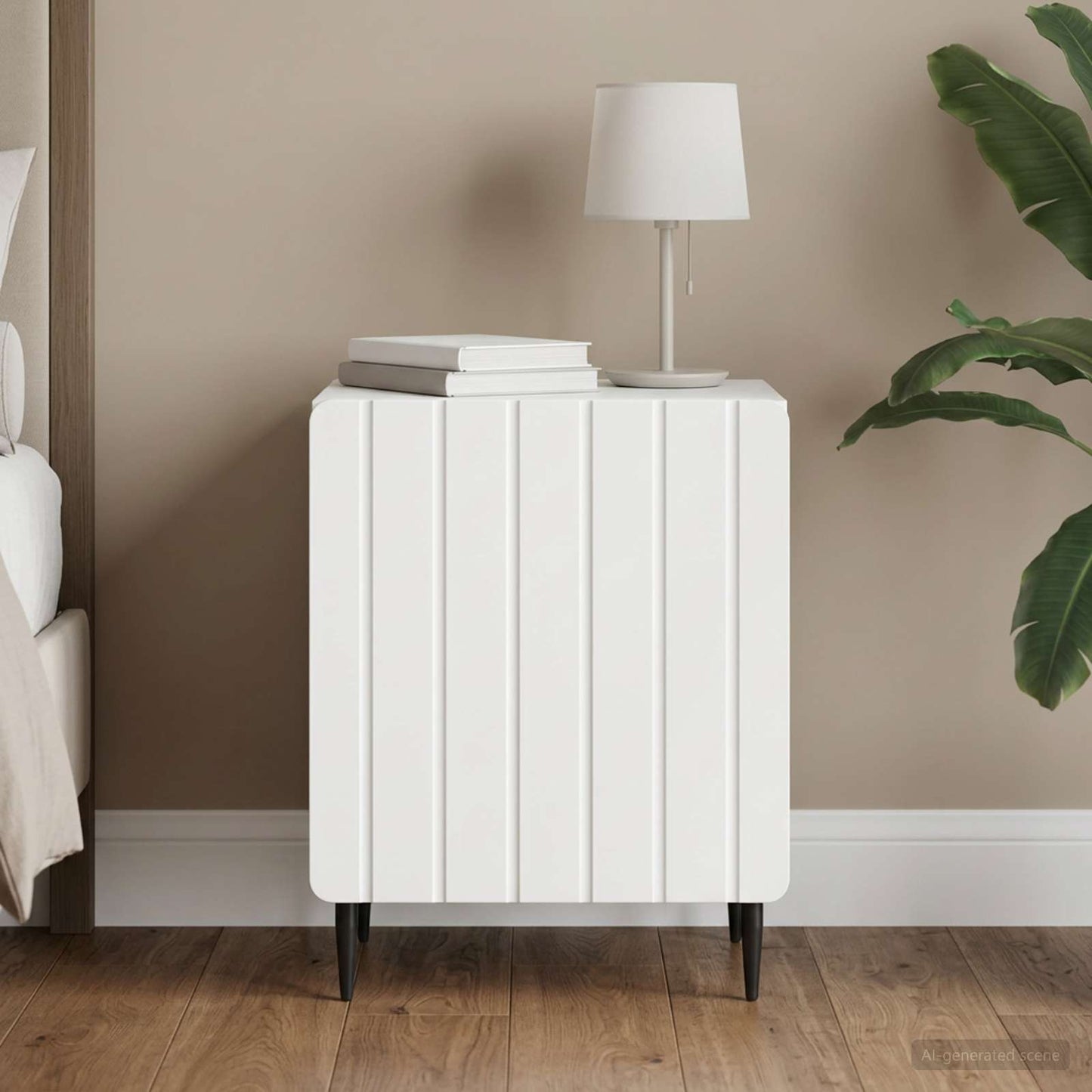 Bedside Cabinet White 43 x 34.5 x 52 cm Engineered Wood