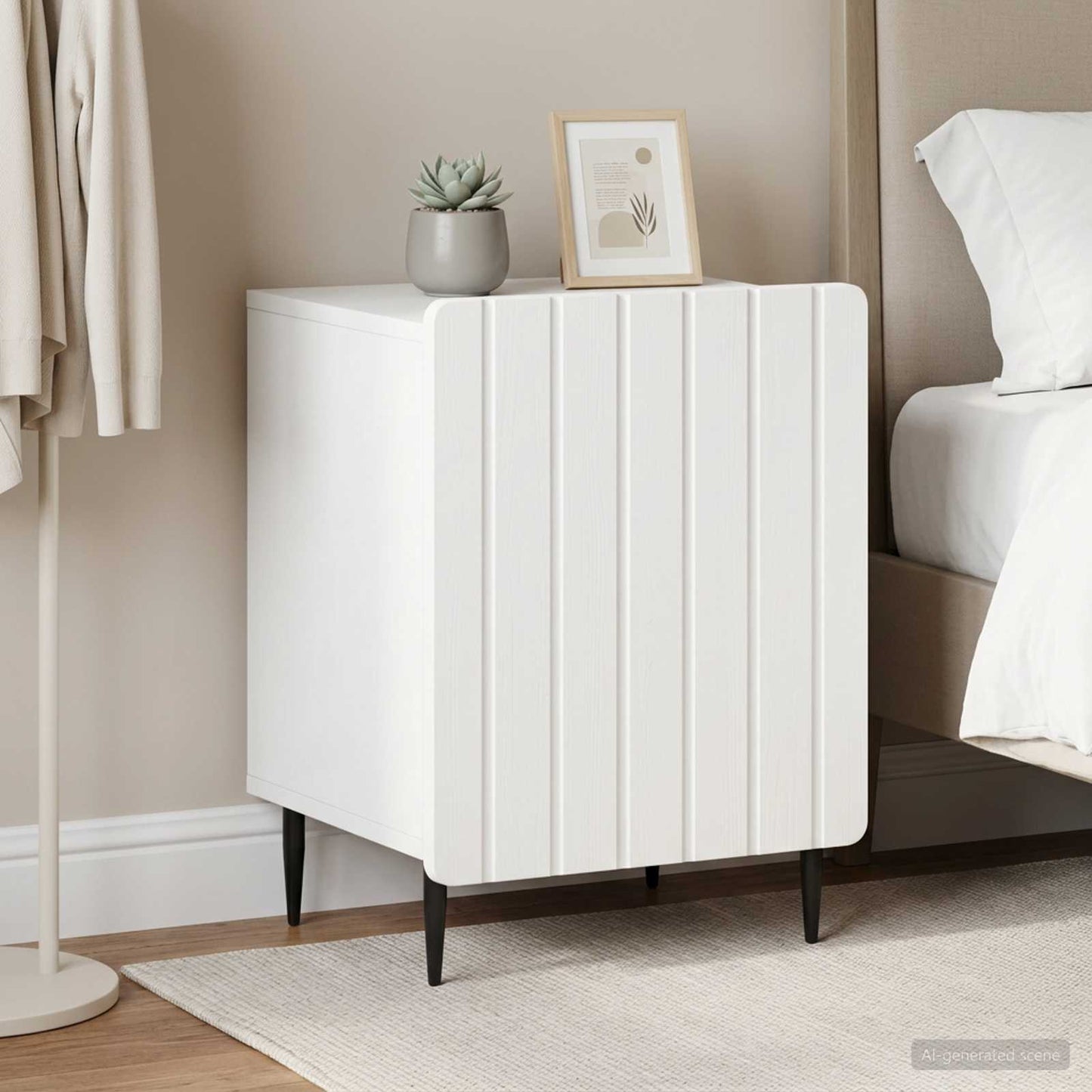 Bedside Cabinet 2 pcs White 43 x 34.5 x 52 cm Engineered Wood