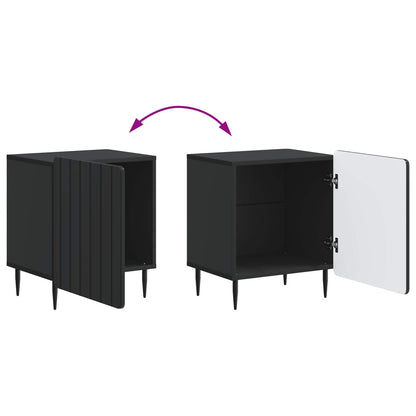 Bedside Cabinet Black 43 x 34.5 x 52 cm Engineered Wood