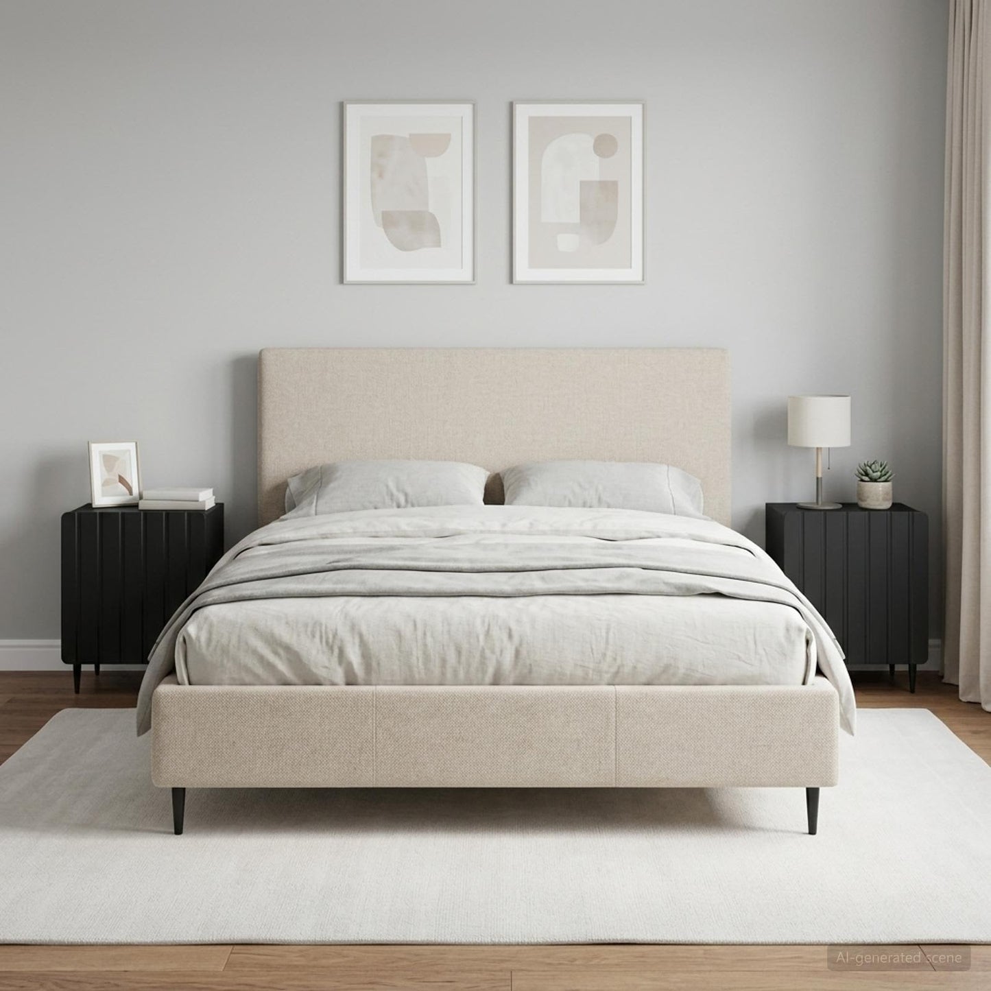 Bedside Cabinet 2 pcs Black 43 x 34.5 x 52 cm Engineered Wood