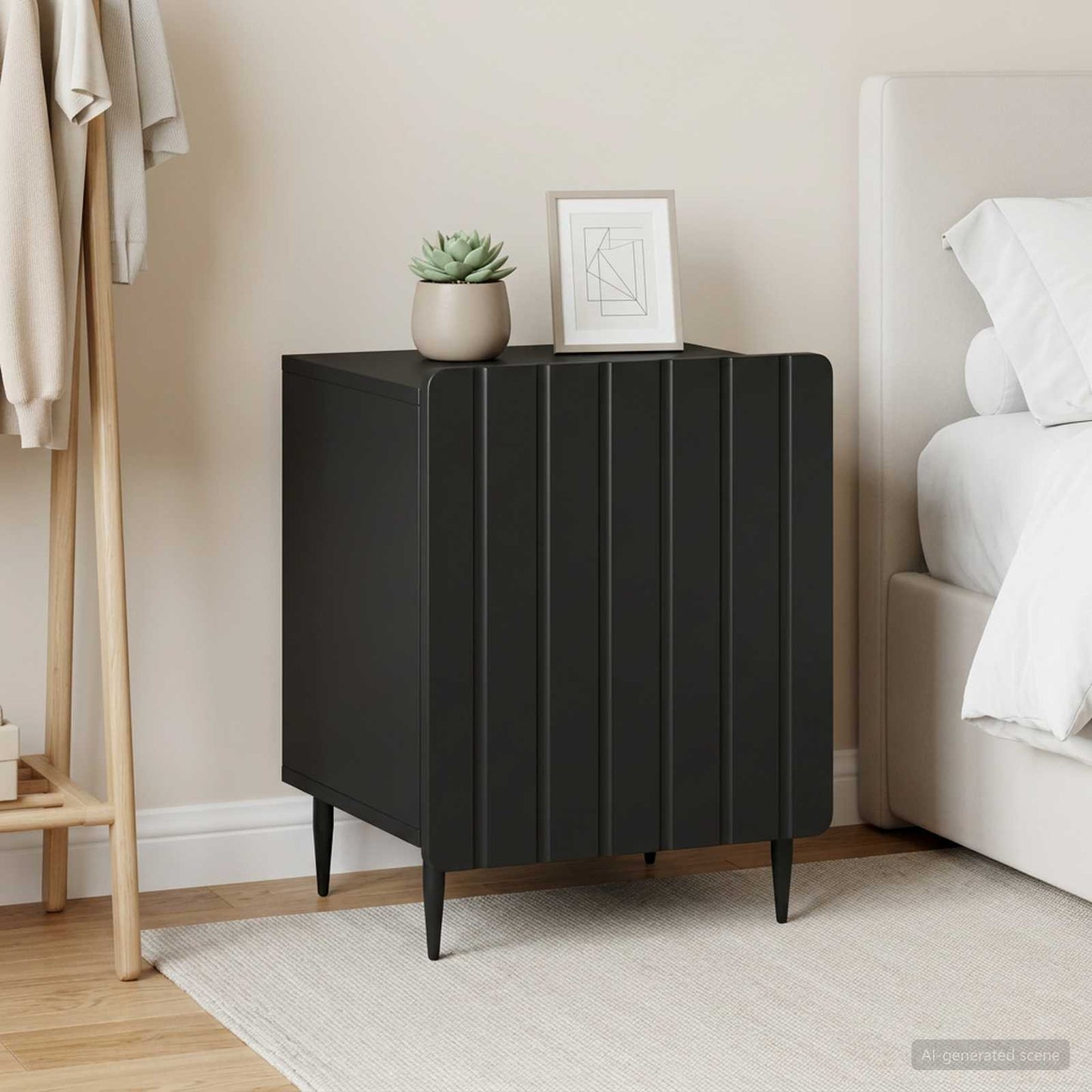 Bedside Cabinet 2 pcs Black 43 x 34.5 x 52 cm Engineered Wood