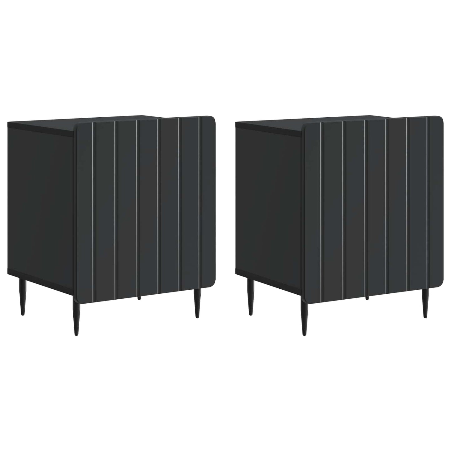 Bedside Cabinet 2 pcs Black 43 x 34.5 x 52 cm Engineered Wood