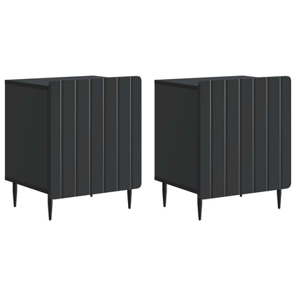 Bedside Cabinet 2 pcs Black 43 x 34.5 x 52 cm Engineered Wood