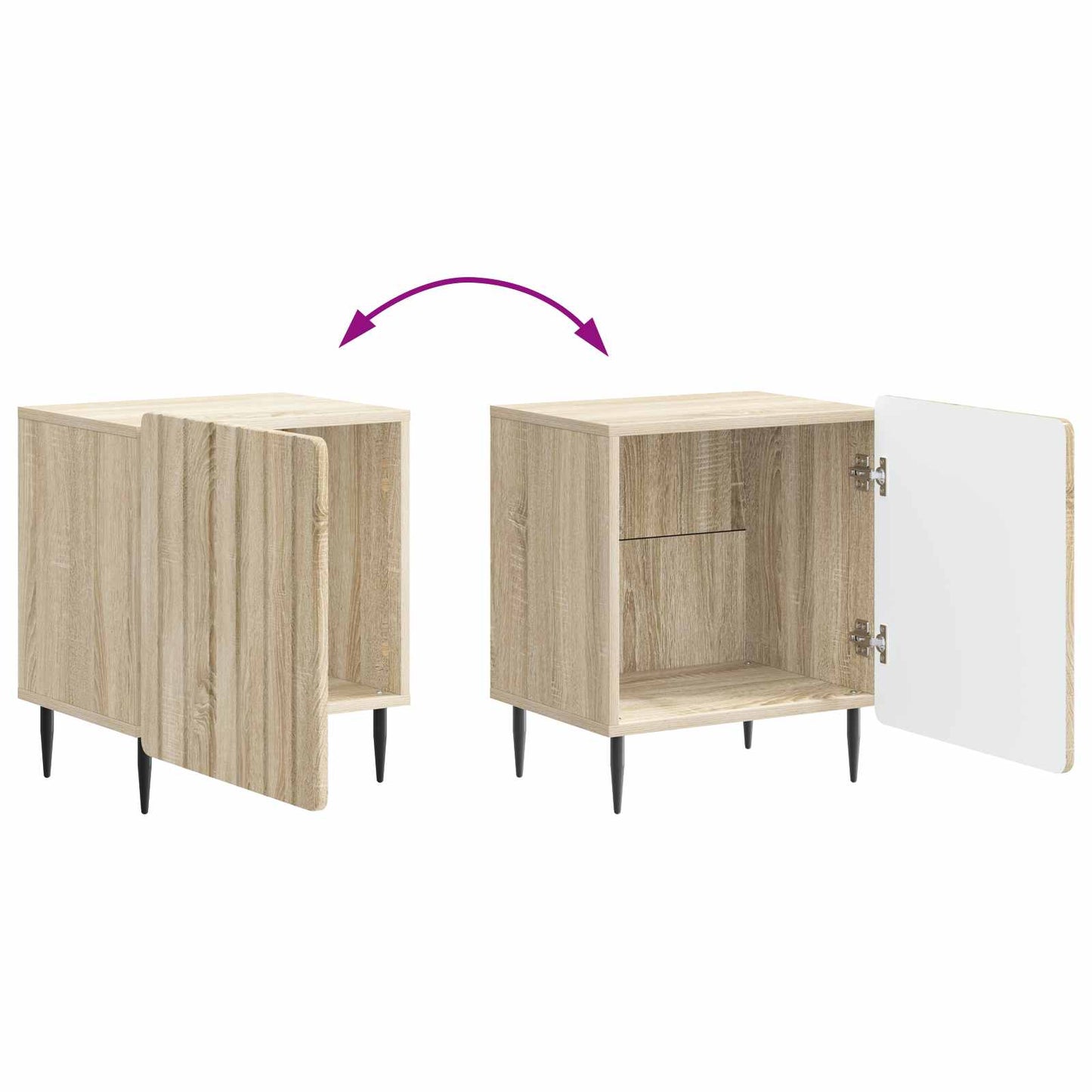 Bedside Cabinet Sonoma Oak 43 x 34.5 x 52 cm Engineered Wood