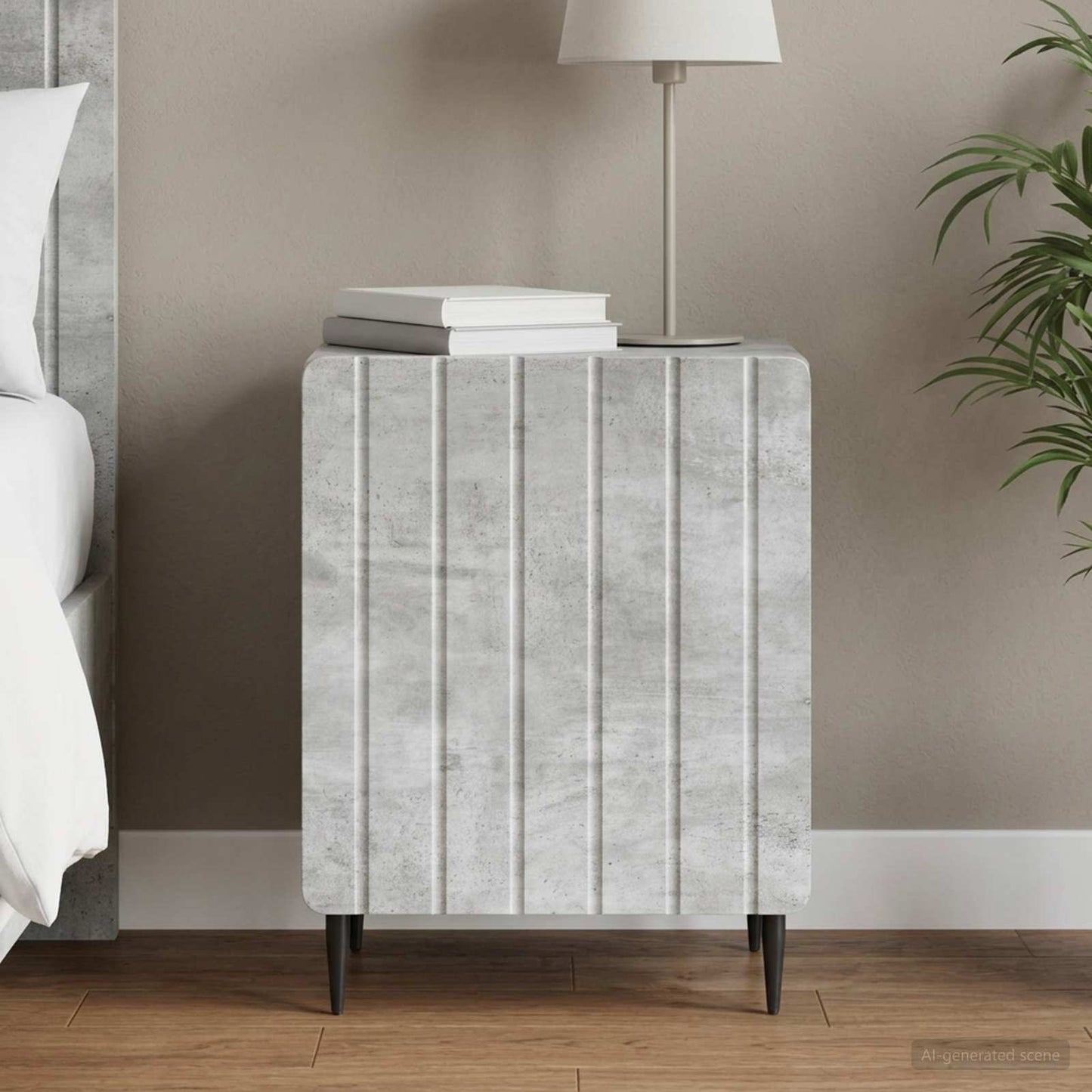 Bedside Cabinet Concrete Grey 43 x 34.5 x 52 cm Engineered Wood