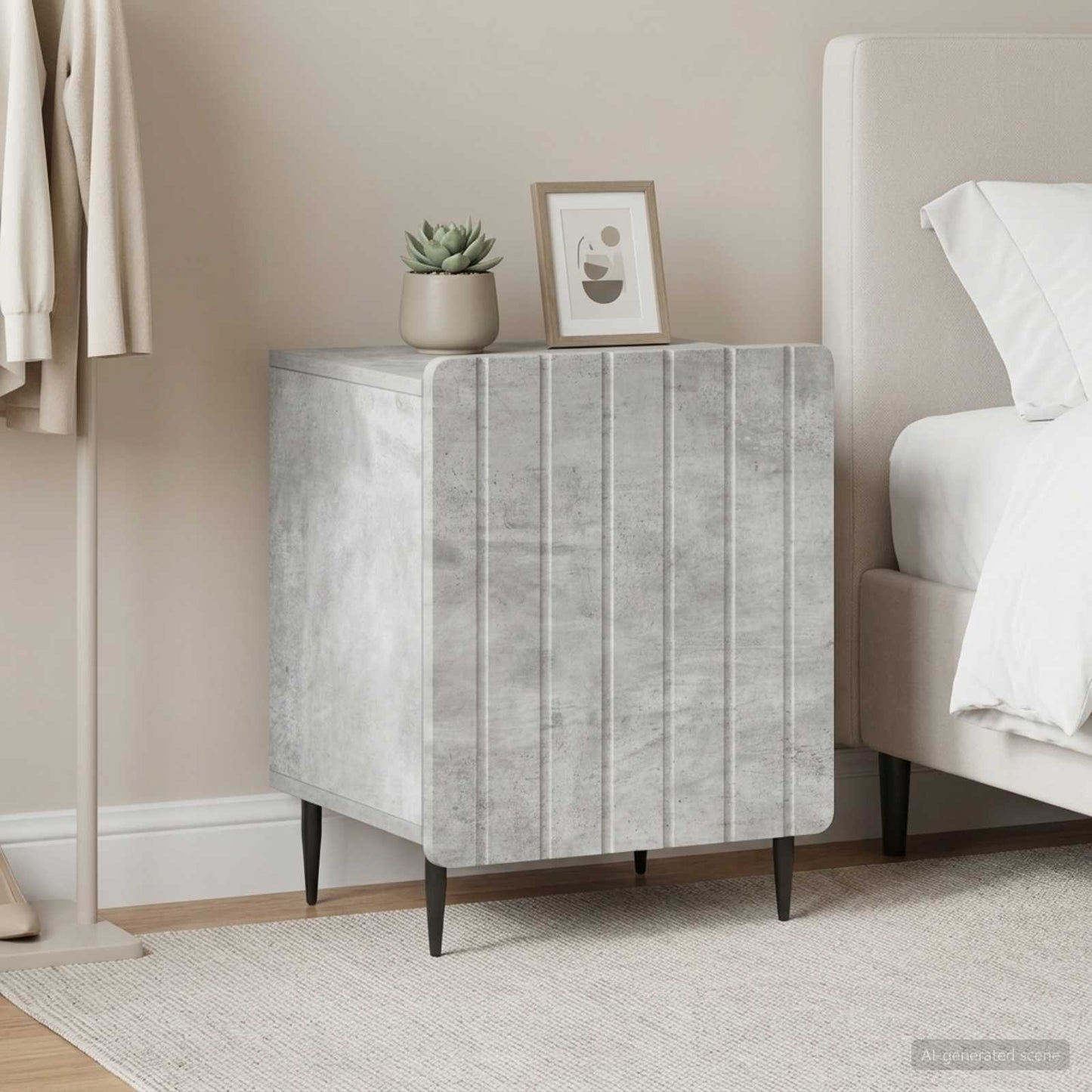 Bedside Cabinet 2 pcs Concrete Grey 43 x 34.5 x 52 cm