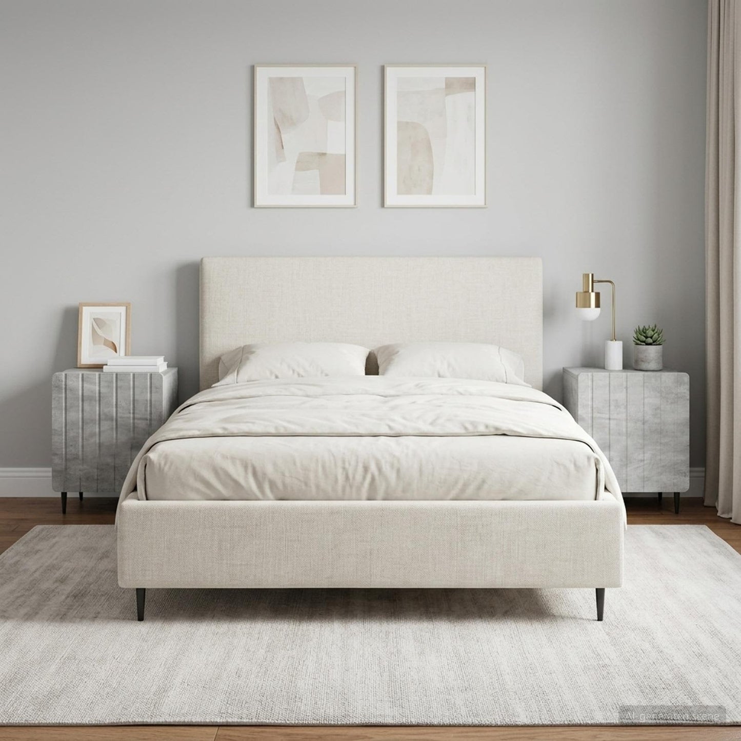 Bedside Cabinet 2 pcs Concrete Grey 43 x 34.5 x 52 cm