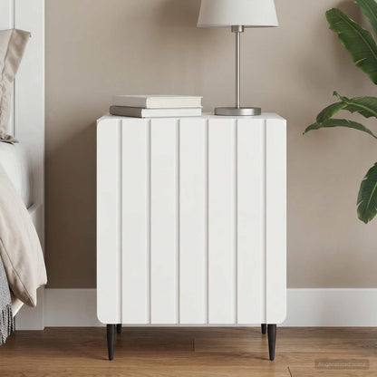 Bedside Cabinet High Gloss White 43 x 34.5 x 52 cm