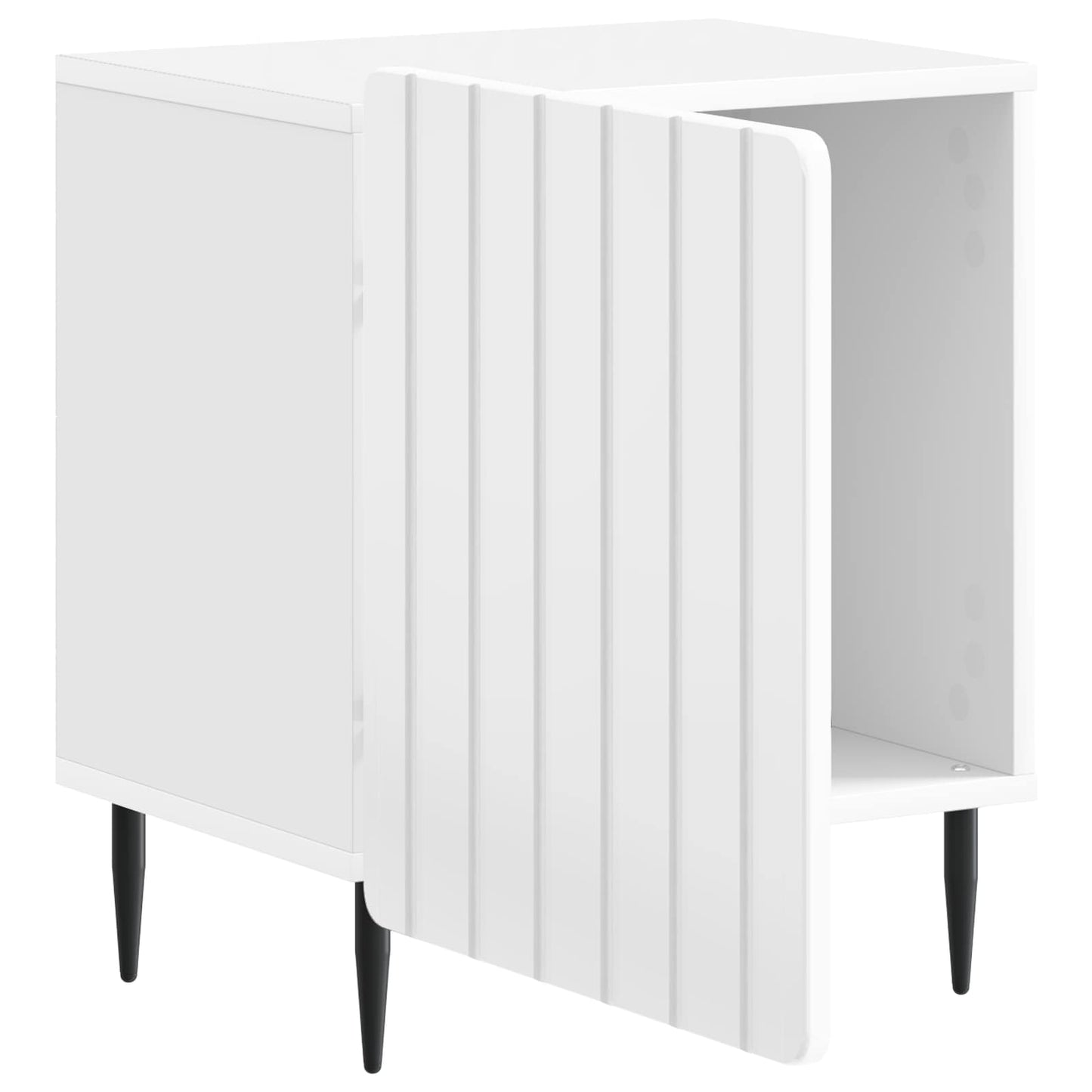 Bedside Cabinet High Gloss White 43 x 34.5 x 52 cm