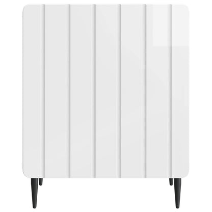 Bedside Cabinet High Gloss White 43 x 34.5 x 52 cm