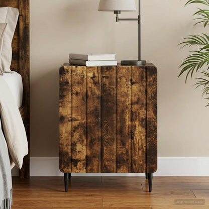 Bedside Cabinet Smoked Oak 43 x 34.5 x 52 cm Engineered Wood