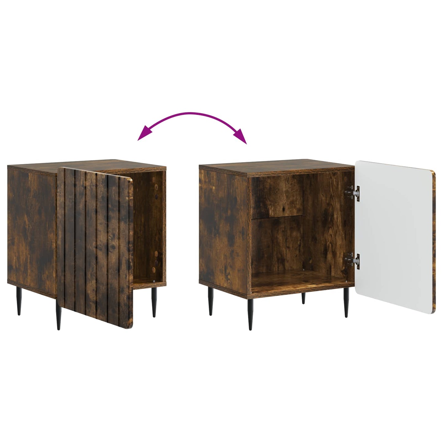 Bedside Cabinet Smoked Oak 43 x 34.5 x 52 cm Engineered Wood