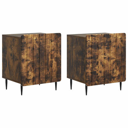 Bedside Cabinet 2 pcs Smoked Oak 43 x 34.5 x 52 cm