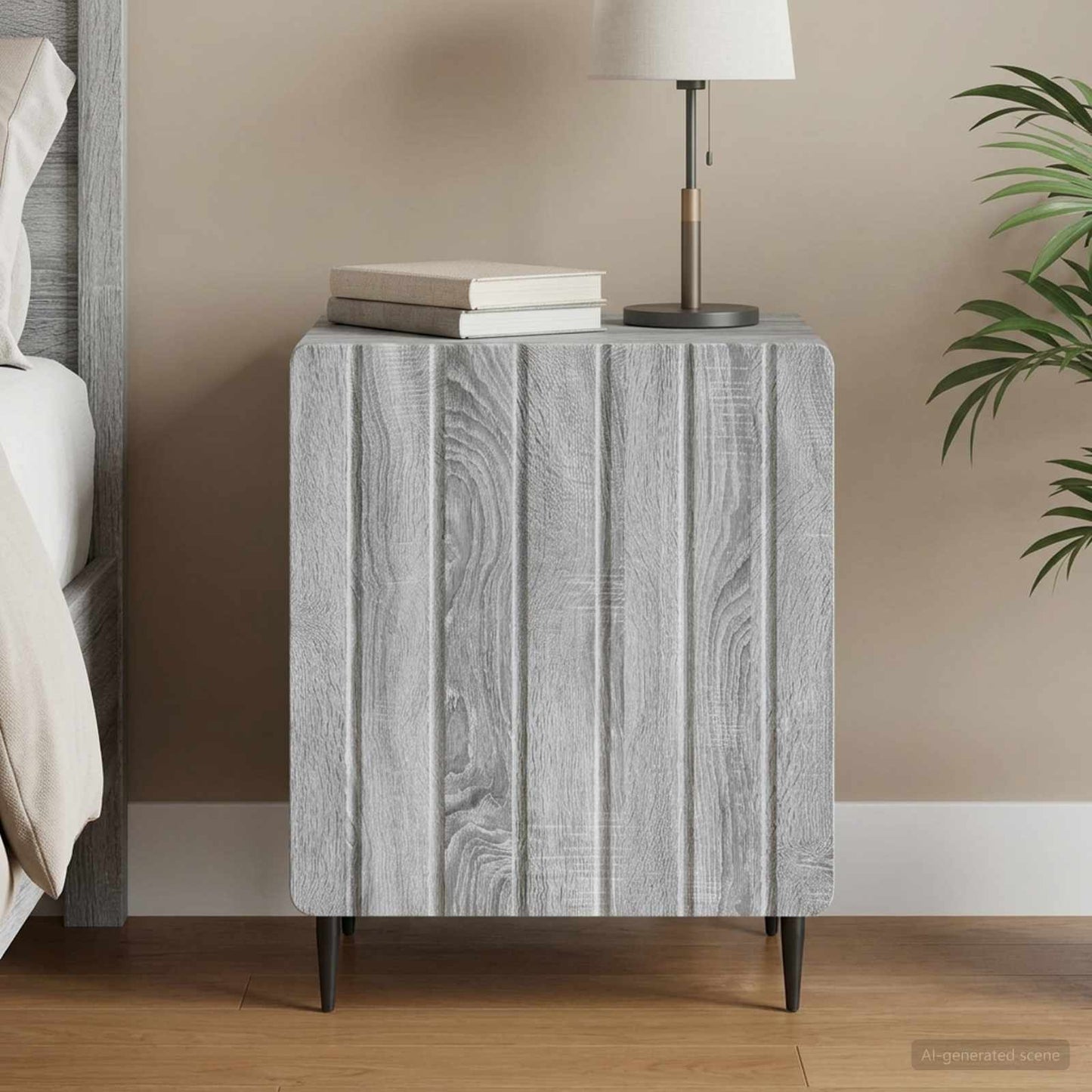 Bedside Cabinet Grey Sonoma 43 x 34.5 x 52 cm Engineered Wood