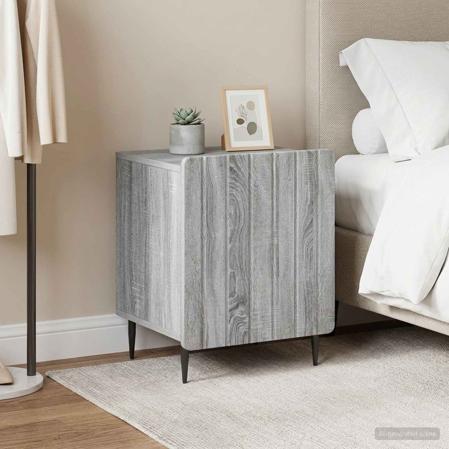 Bedside Cabinet 2 pcs Grey Sonoma 43 x 34.5 x 52 cm