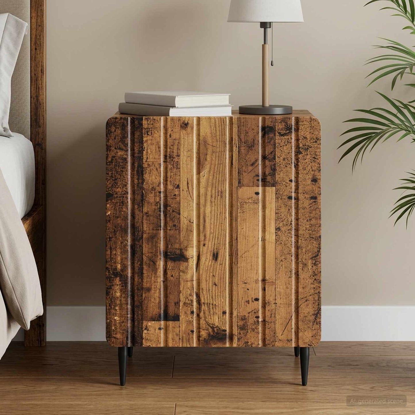 Bedside Cabinet Old Wood 43 x 34.5 x 52 cm Engineered Wood