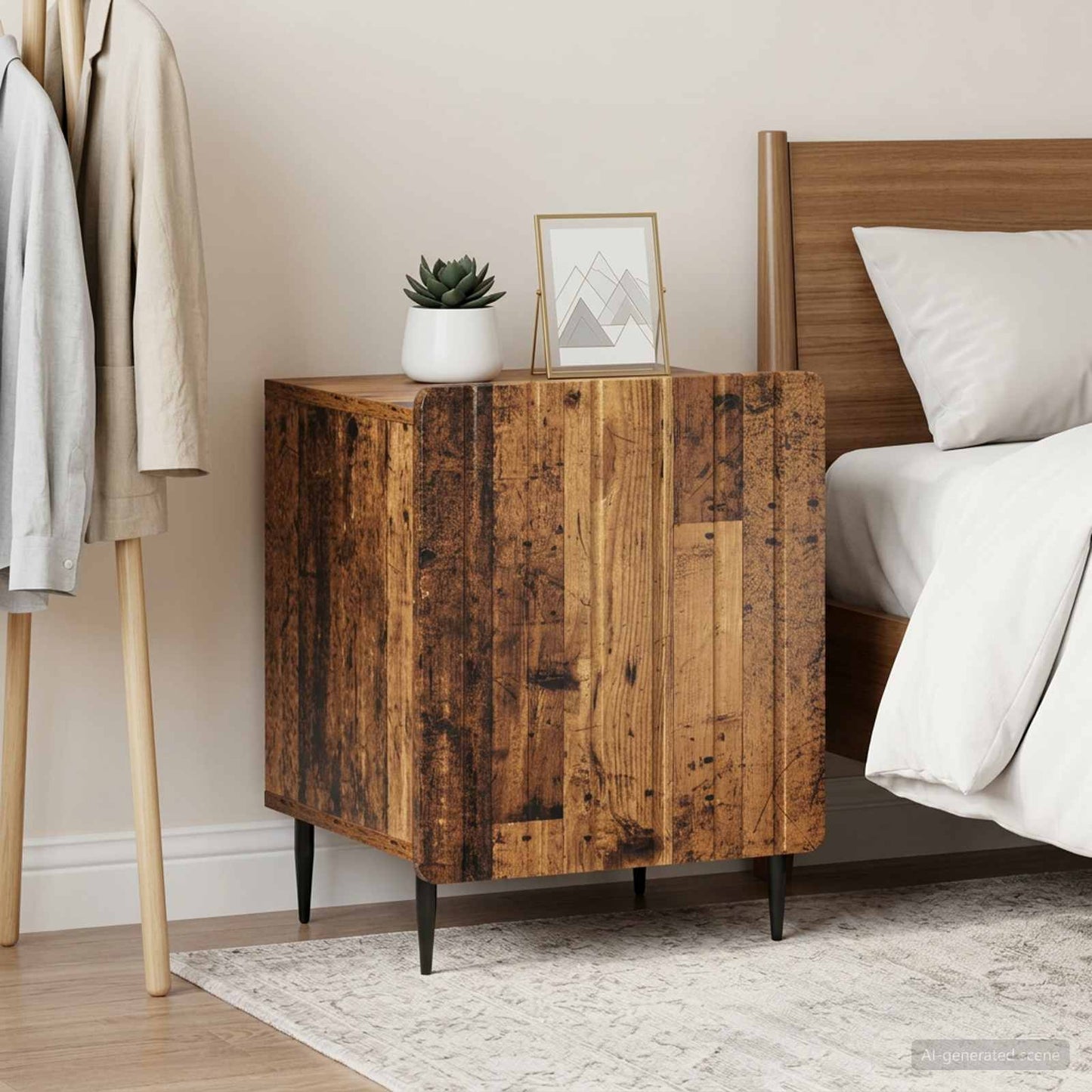 Bedside Cabinet 2 pcs Old Wood 43 x 34.5 x 52 cm