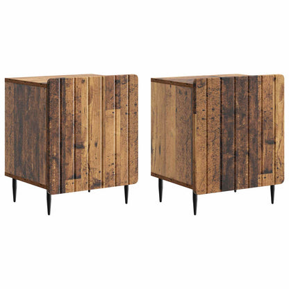 Bedside Cabinet 2 pcs Old Wood 43 x 34.5 x 52 cm