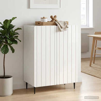 Sideboard High Gloss White 66 x 34.5 x 92 cm Engineered Wood