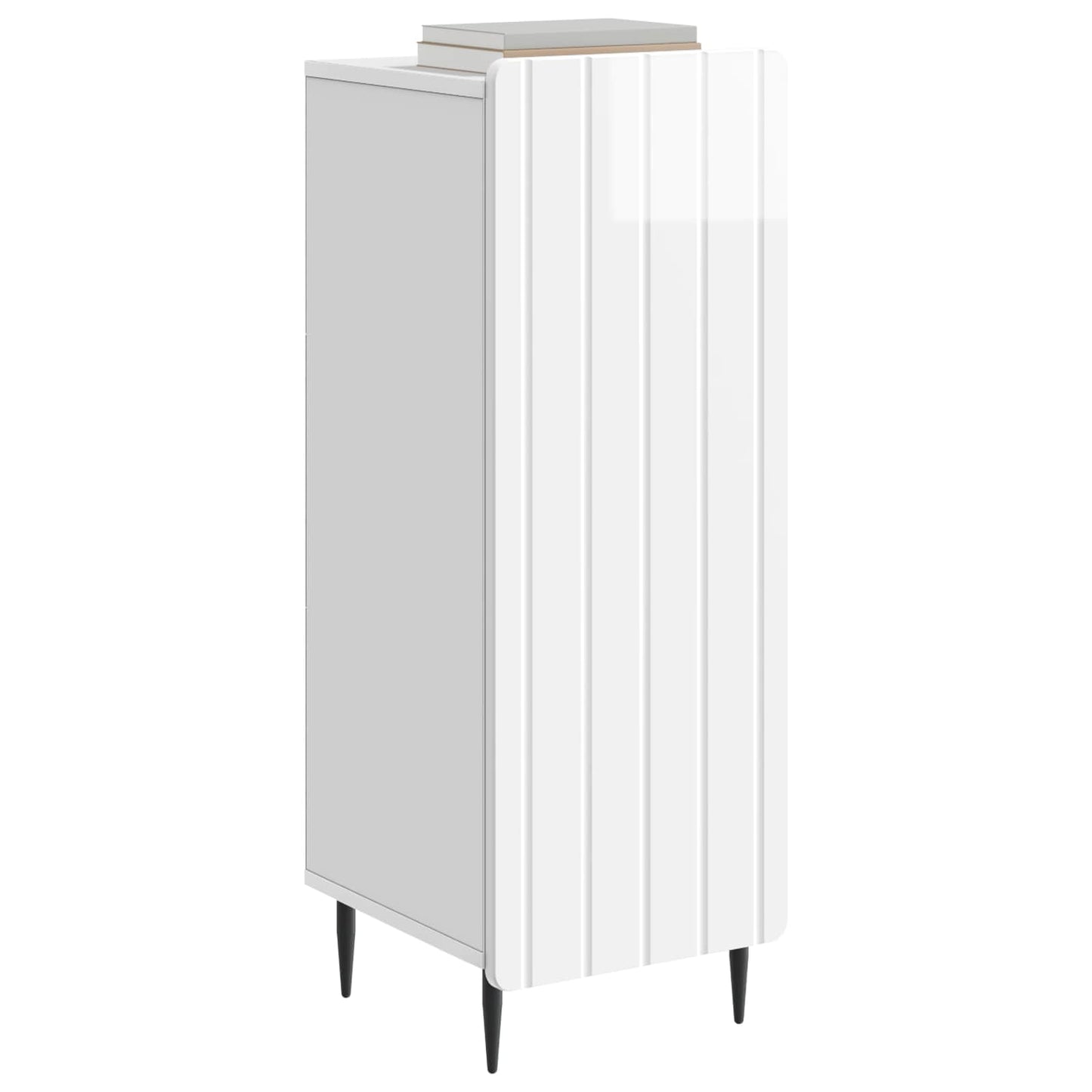 Sideboard High Gloss White 34.5 x 33 x 92 cm Engineered Wood