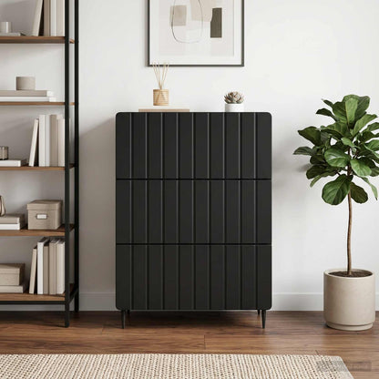 Drawer Cabinet 66 x 34.5 x 92 cm Engineered Wood Black