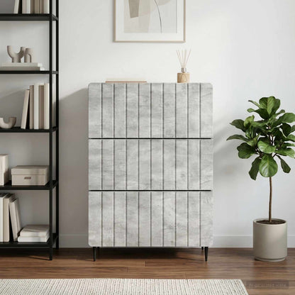 Drawer Cabinet 66 x 34.5 x 92 cm Engineered Wood Concrete Grey