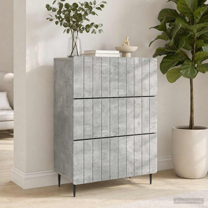 Drawer Cabinet 66 x 34.5 x 92 cm Engineered Wood Concrete Grey
