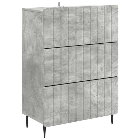 Drawer Cabinet 66 x 34.5 x 92 cm Engineered Wood Concrete Grey