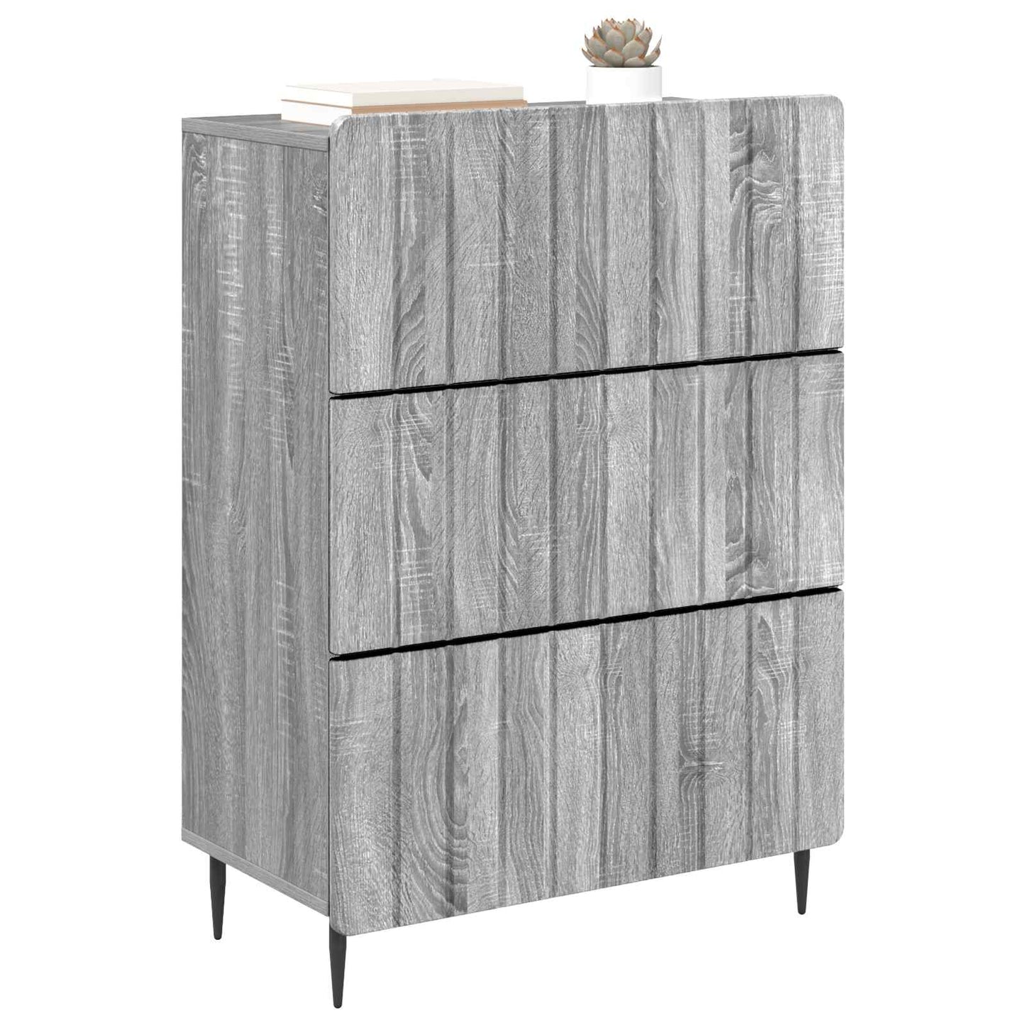 Drawer Cabinet Grey Sonoma 66 x 34.5 x 92 cm Engineered Wood