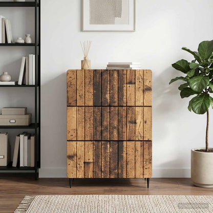 Drawer Cabinet 66 x 34.5 x 92 cm Engineered Wood Old Wood