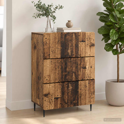 Drawer Cabinet 66 x 34.5 x 92 cm Engineered Wood Old Wood