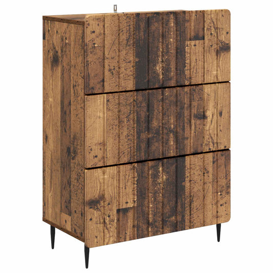 Drawer Cabinet 66 x 34.5 x 92 cm Engineered Wood Old Wood
