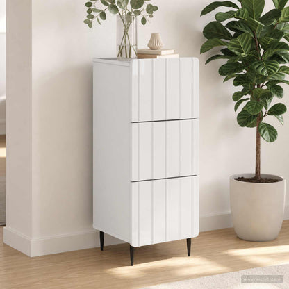 Drawer Cabinet White 33 x 34.5 x 92 cm Engineered Wood