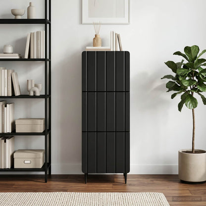 Drawer Cabinet 33 x 34.5 x 92 cm Engineered Wood Black