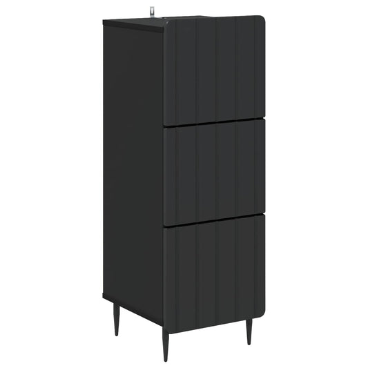 Drawer Cabinet 33 x 34.5 x 92 cm Engineered Wood Black