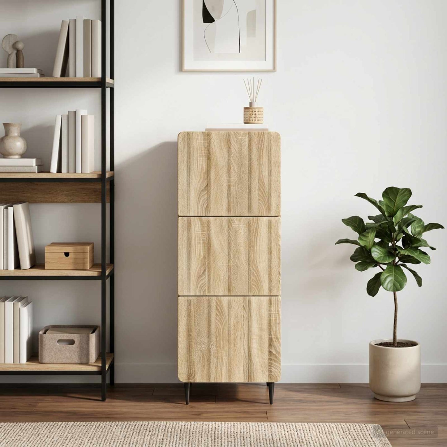 Drawer Cabinet 33 x 34.5 x 92 cm Engineered Wood Sonoma Oak
